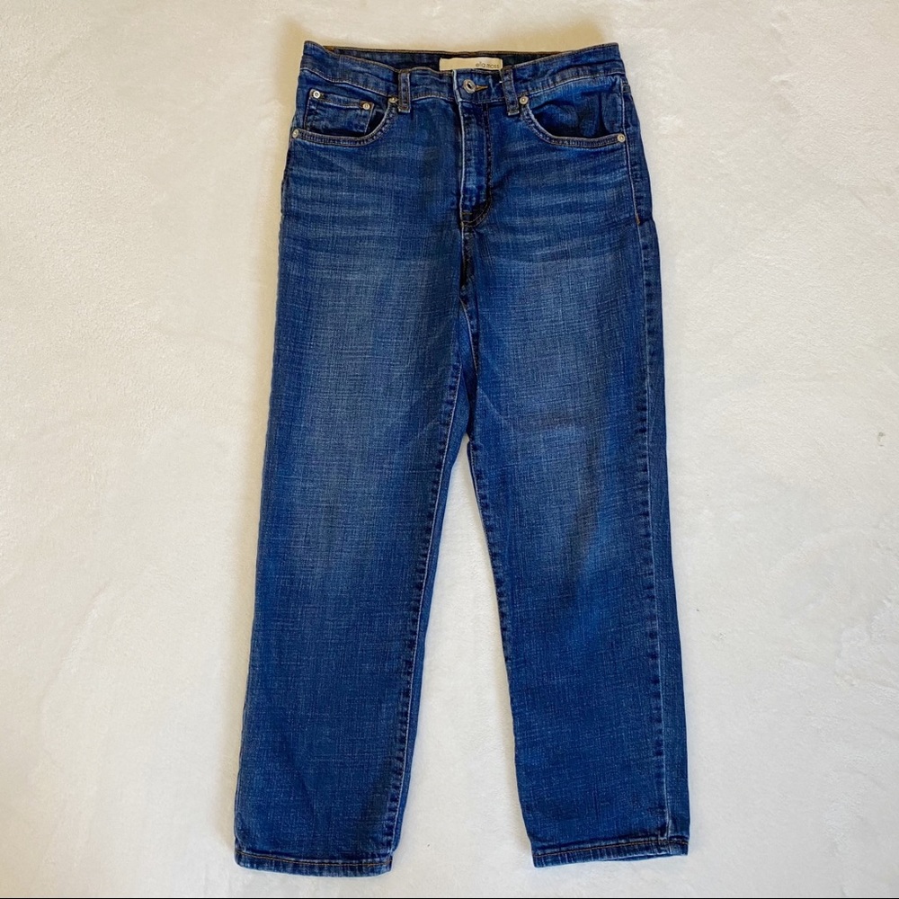 Anthropologie Ella Moss High Waist Straight Leg Crop Jeans